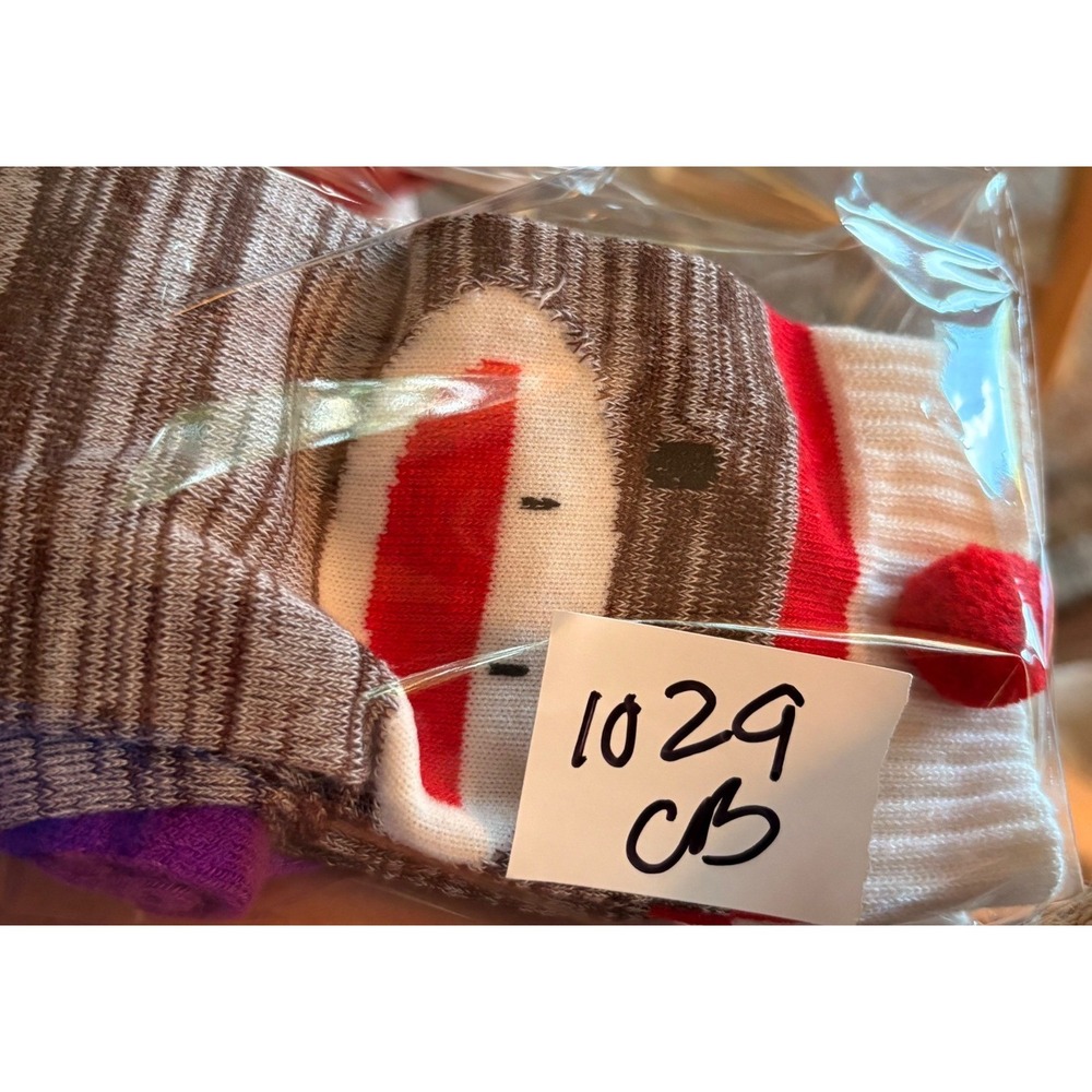 Knee High Socks Women's size medium Purple Brown Good Monkey Striped 2pk - Picture 2 of 2